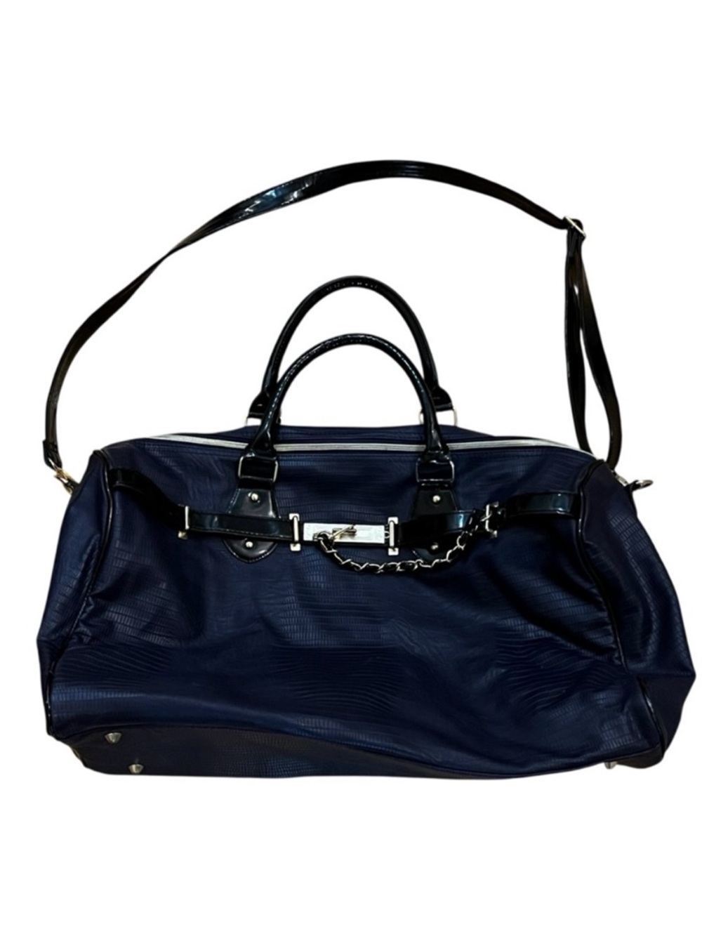 STEVE MADDEN Weekender Duffel Tote Purple Pockets Zip Convert Straps Zip New XL